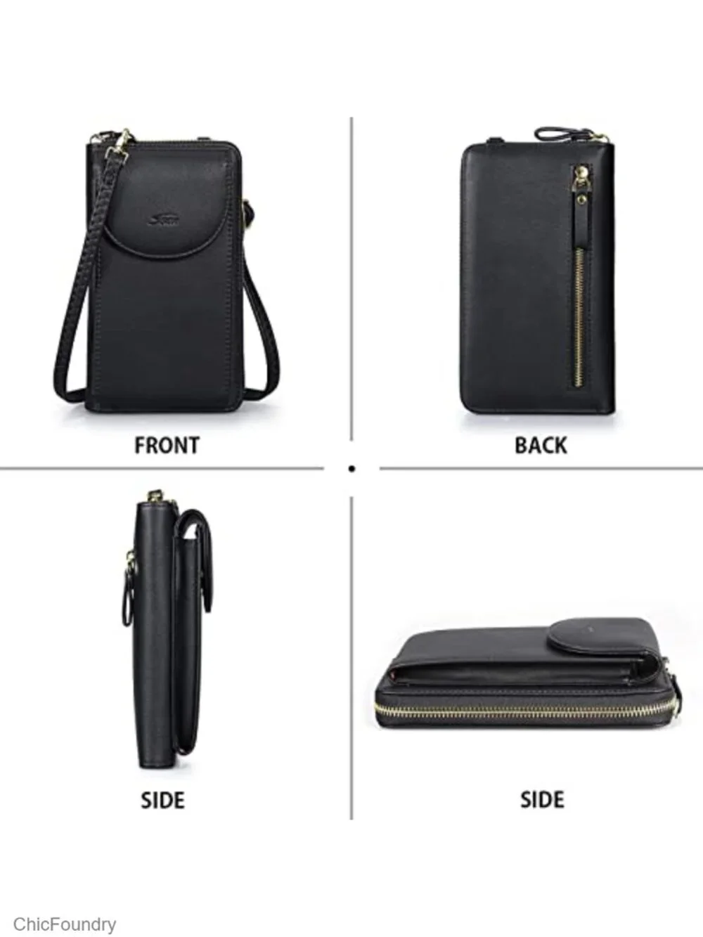 Small Crossbody Bag RFID Blocking Wallet Vegan Leather with Card Slots
